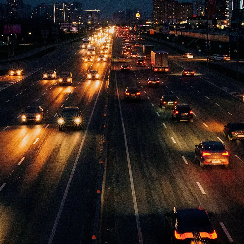 Highway View with traffic